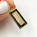 Load image into Gallery viewer, DC558A. Diamond Sterling Silver Rectangle Enamel Pendant
