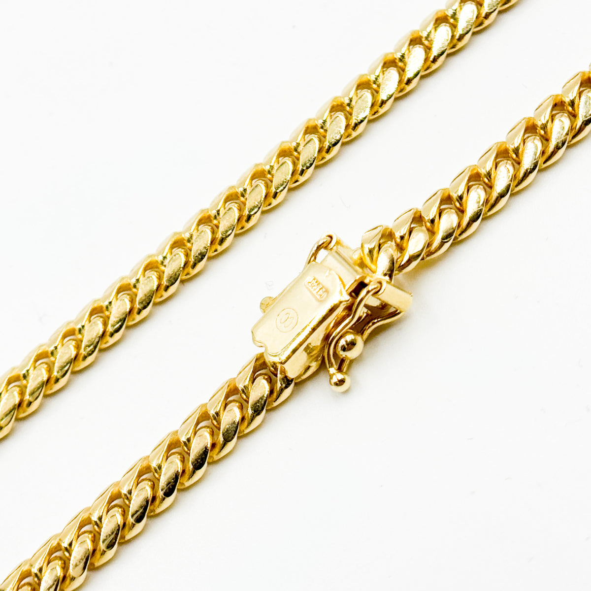 150R04GGA3BOX. 14K Solid Yellow Gold Flat Curb Link Necklace