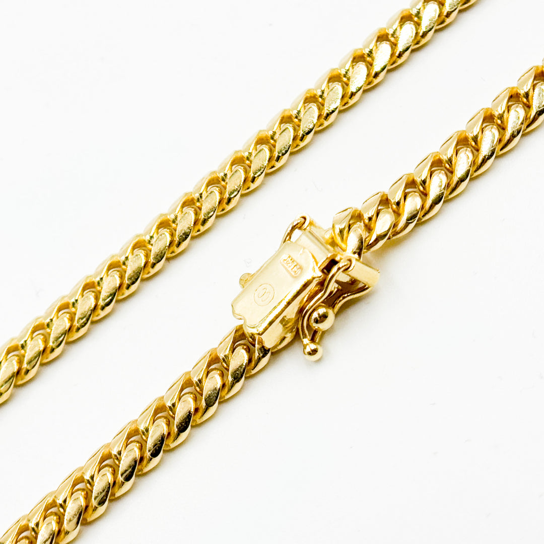150R04GGA3BOX. 14K Solid Yellow Gold Flat Curb Link Necklace