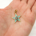 Load image into Gallery viewer, DP773A. Diamond Sterling Silver Star Enamel Pendant
