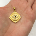 Load image into Gallery viewer, DP1009. Diamond Sterling Silver Square Eye Pendant with Gemstone
