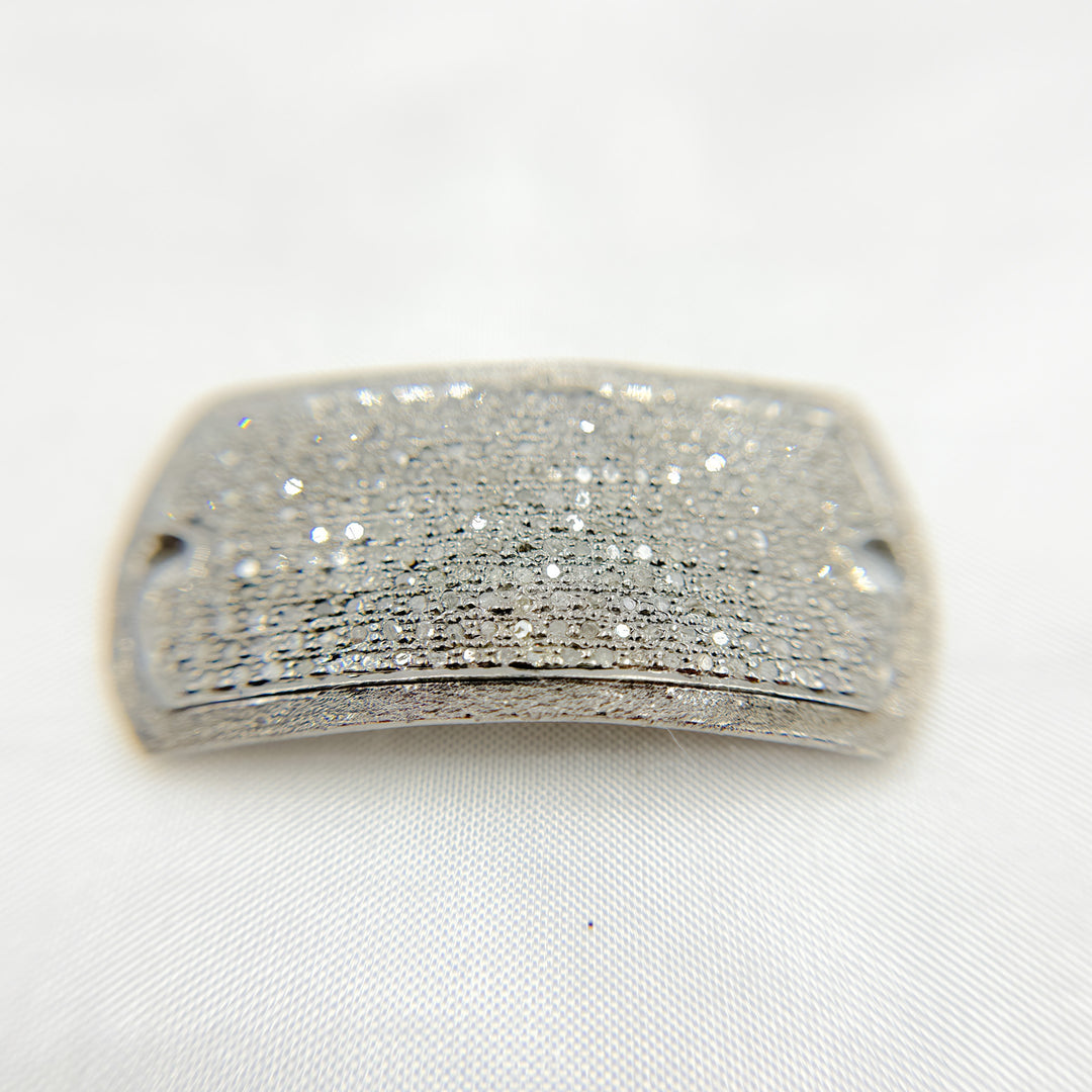 DC974. Diamond & Sterling Silver Rectangle Connector
