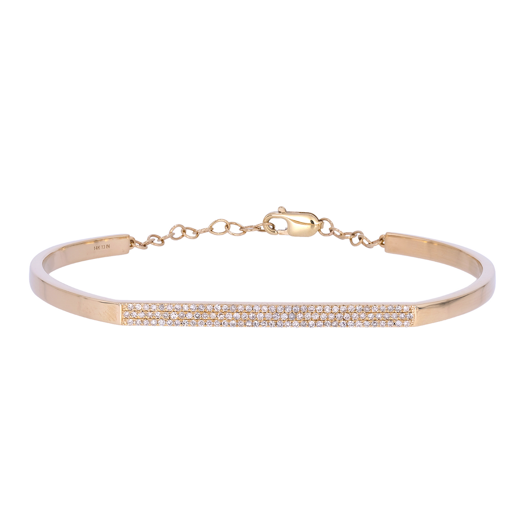 Buy 14K Solid White Gold Diamond Fancy Bangle