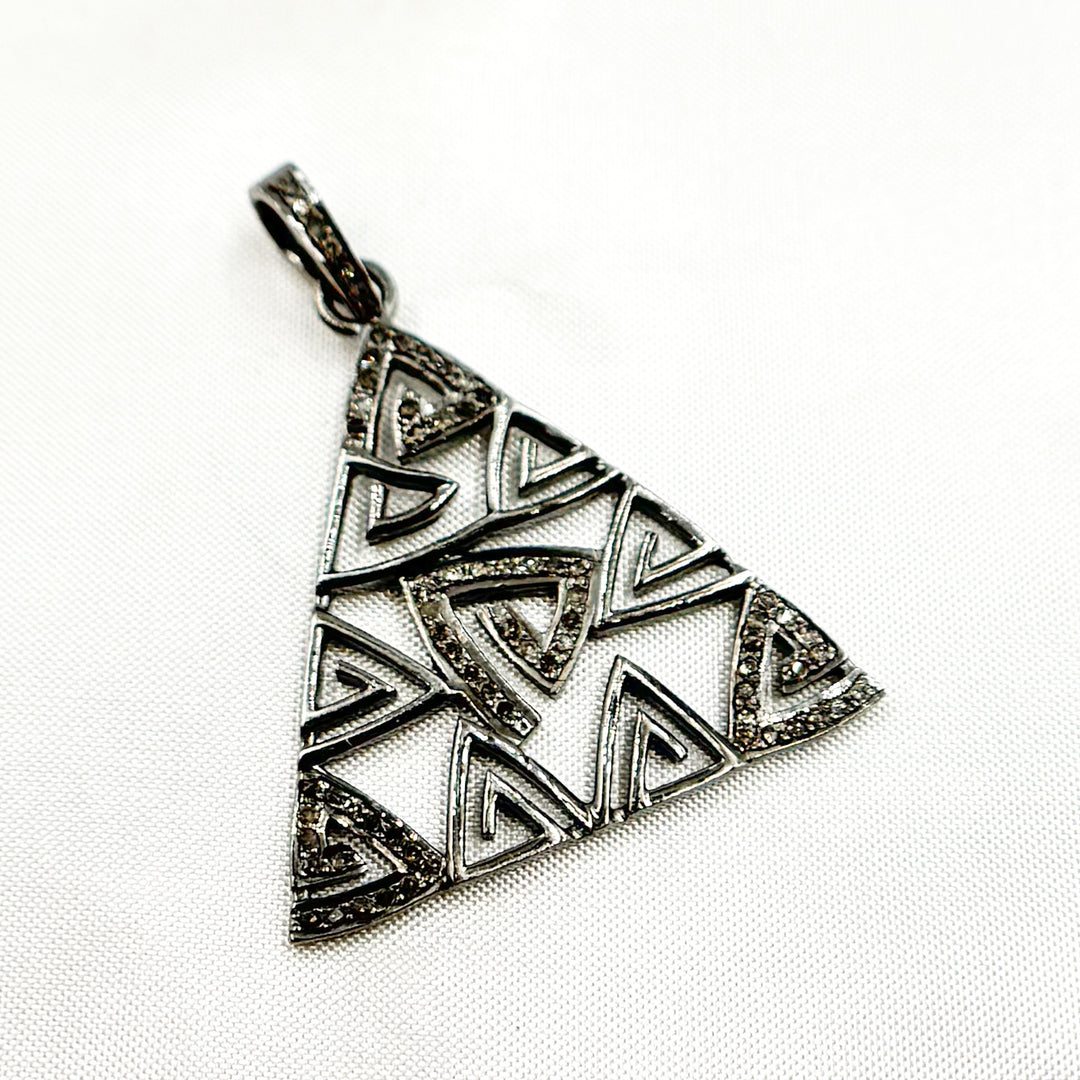 DP754. Diamond Sterling Silver Triangle Pendant
