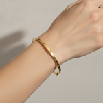 Load image into Gallery viewer, Bangle24. 14K Solid Gold Bangle Flat Bracelet