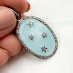 Load image into Gallery viewer, DP527A. Diamond Sterling Silver Oval Enamel Pendant
