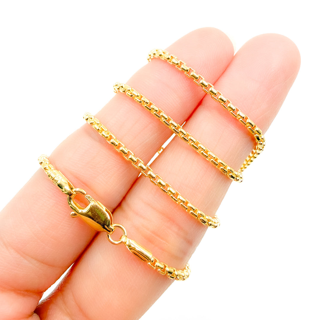 100KV0934000. 14k Solid Yellow Gold Venetian Box Link Necklace