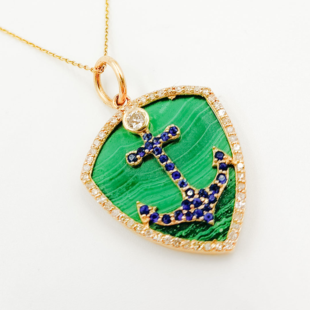 KG203. 14K Solid Gold Anchor Pendant