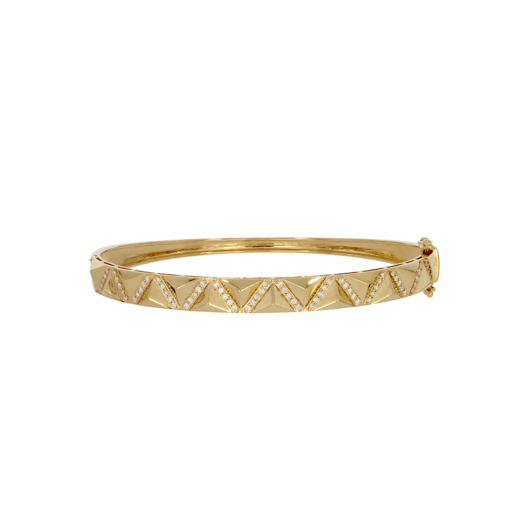 DBG00351. 14K Solid Gold Diamond Bangle