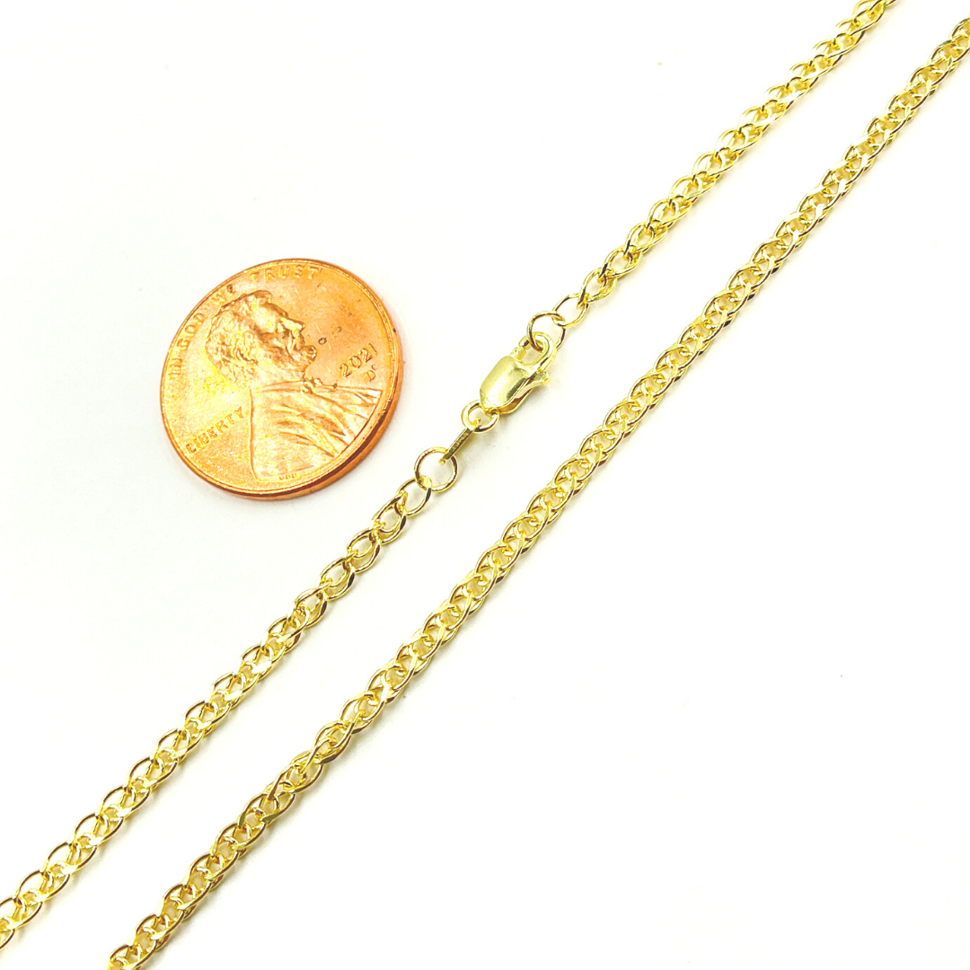 04013879SG. 14K Solid Gold Wheat Chain