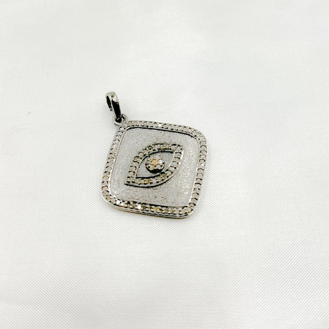 DP351. Diamond Sterling Silver Square Eye Pendant