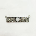 Load image into Gallery viewer, DC10. Silver Diamond and Gemstone Rectangle Connector
