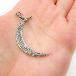 Load image into Gallery viewer, DP1017. Diamond Sterling Silver Moon Pendant
