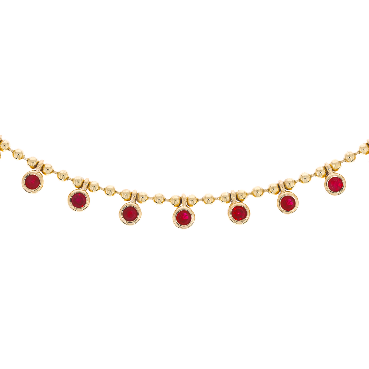 Shop 14K Solid Gold Ball Gemstone Necklace