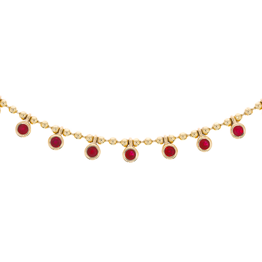 Shop 14K Solid Gold Ball Gemstone Necklace
