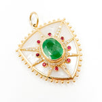 Load image into Gallery viewer, 14K Solid Gold Shield Pendant
