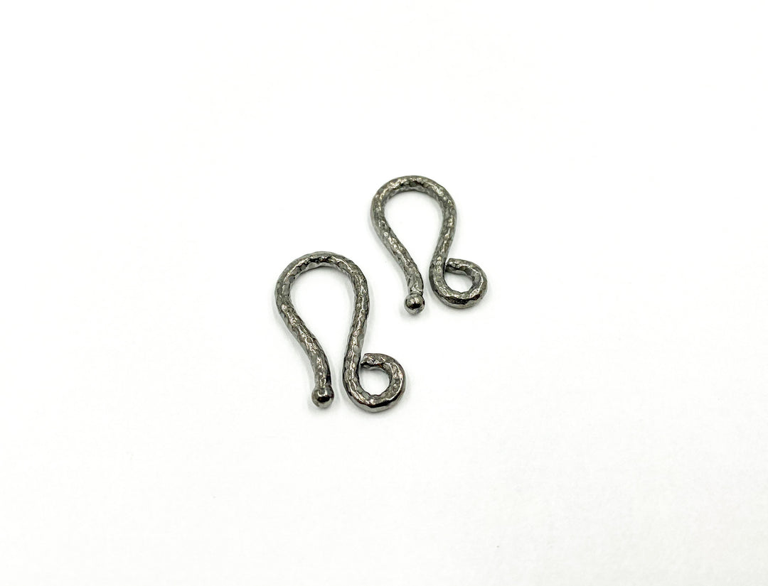 Black Rhodium 925 Sterling Silver S-Hook 22x12mm