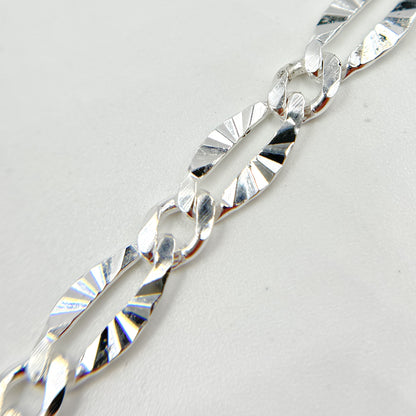 Silver Diamond Cut Marina Link Chain