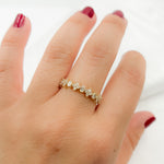 Load image into Gallery viewer, 14K Solid Yellow Gold Diamond Flower and Baguette Ring. RAF01630
