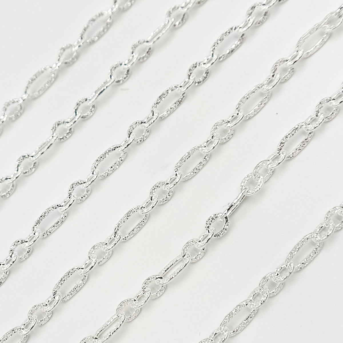 Buy Sterling Silver Textured Long and Short Link Chain