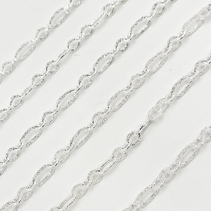 Buy Sterling Silver Textured Long and Short Link Chain