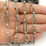 Load image into Gallery viewer, V168OX. Oxidized Sterling Silver Paperclip Chain
