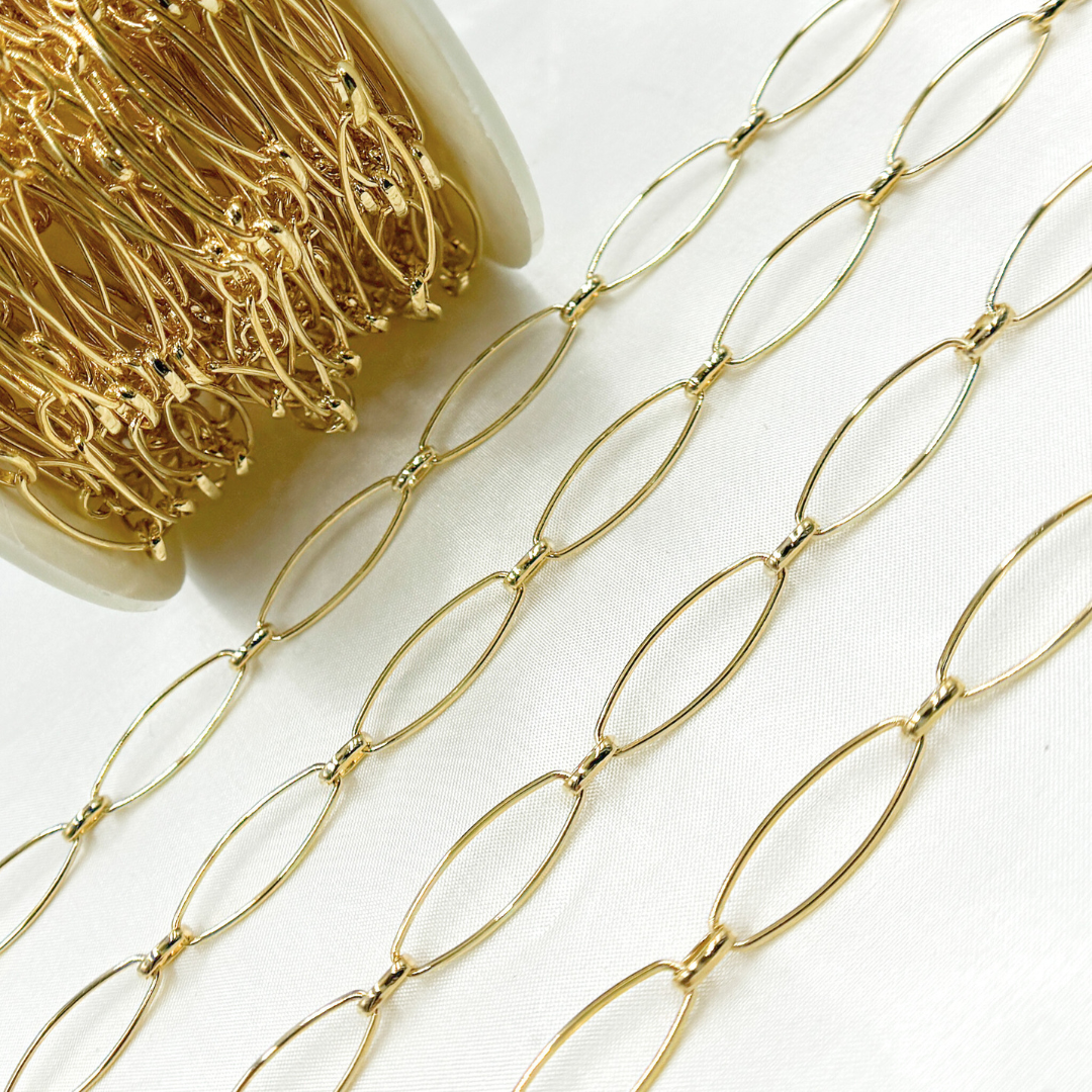 Gold Plated Sterling Silver Long & Short Oval Links