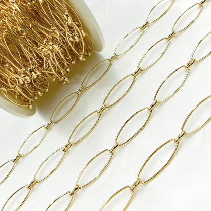 Gold Plated Sterling Silver Long & Short Oval Links