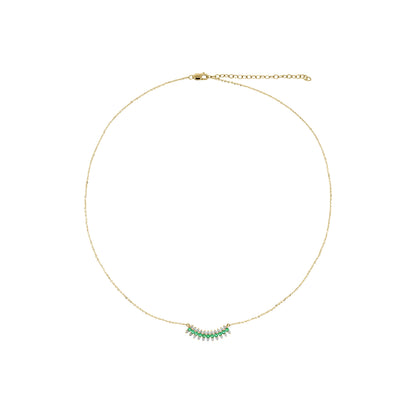 NFE71567. 14K Solid Gold Diamond and Gemstone Necklace
