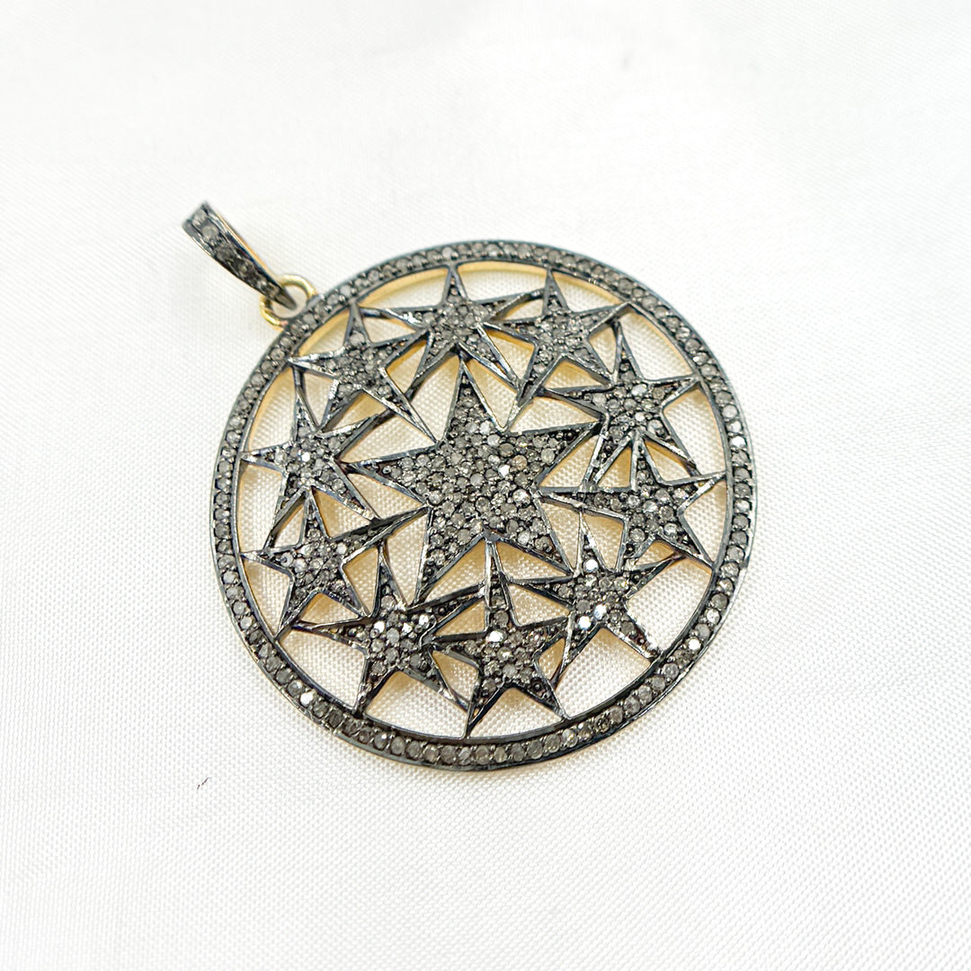 DP161. Diamond Silver Circle Start Pendant