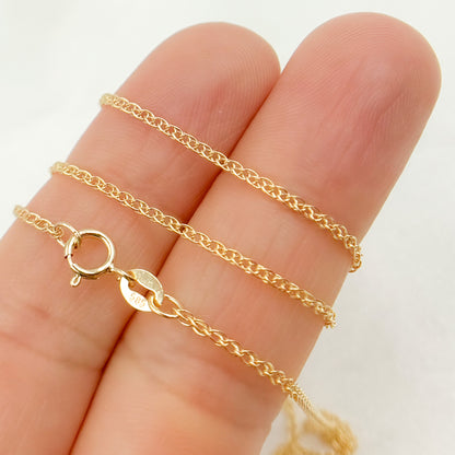 14K Solid Gold Wheat Necklace