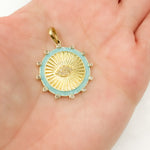 Load image into Gallery viewer, DP835A. Diamond Sterling Silver Round Enamel Pendant
