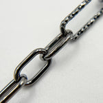Load image into Gallery viewer, V143BR. Black Rhodium Sterling Silver Smooth and Diamond Cut Paperclip Chain
