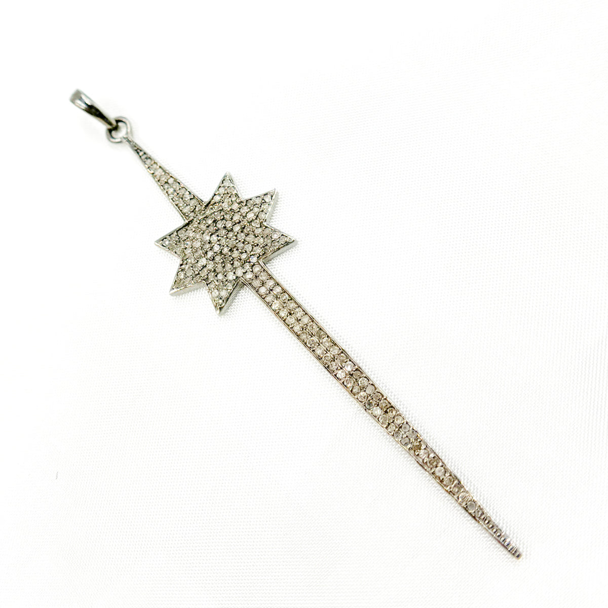 DP225. Diamond Silver Spike with Star Pendant