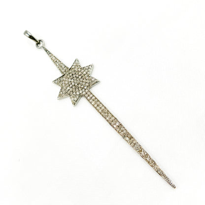 DP225. Diamond Silver Spike with Star Pendant
