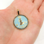 Load image into Gallery viewer, DP619A. Diamond Sterling Silver Virgo Zodiac Enamel Pendant
