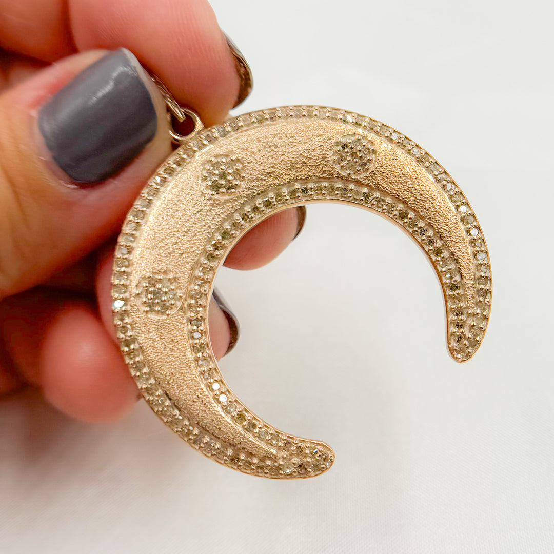DP190. Diamond Sterling Silver Moon Pendant