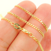 14K Solid Yellow Gold Flat Curb Chain