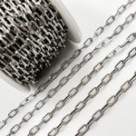 Load image into Gallery viewer, V137OX. Oxidized Sterling Silver Flat Paperclip Chain
