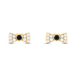 Load image into Gallery viewer, ER421151. 14K Solid Gold Diamond and Gemstone Coquette Bow Studs
