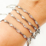 Load image into Gallery viewer, CZ65. Cubic Zirconia Marquise Shape Connected Chain
