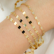 V19GP. Gold Plated 925 Sterling Silver Flat Marina Link Chain