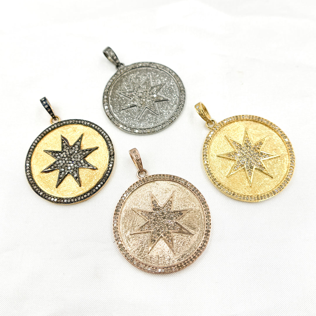 Silver Rounded Star Buy Online Diamond & Sterling Silver Round Star Pendant