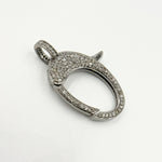 Load image into Gallery viewer, DC632. Diamond Sterling Silver Oval Trigger Clasp
