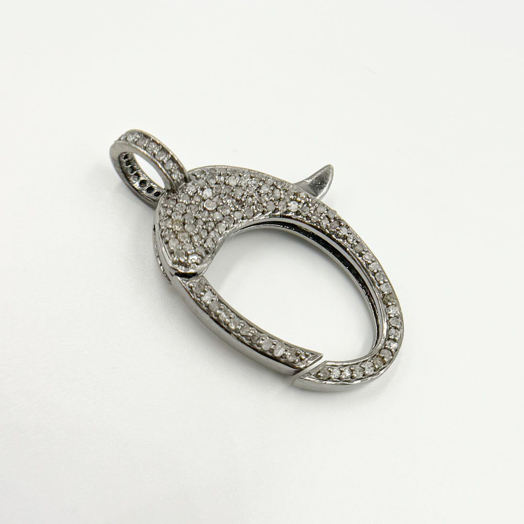 DC632. Diamond Sterling Silver Oval Trigger Clasp