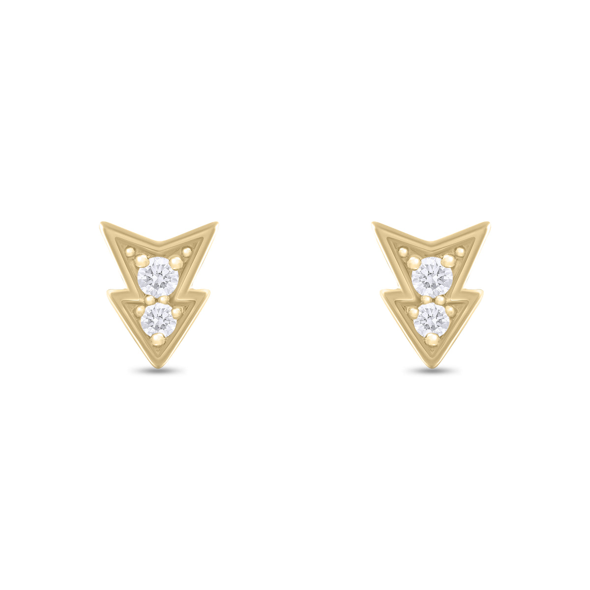 EFA54267. 14K Solid Gold Diamond Arrow Studs