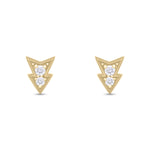 Load image into Gallery viewer, ER421143. 14K Solid Gold Diamond Arrow Studs
