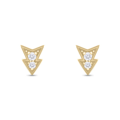 EFA54267. 14K Solid Gold Diamond Arrow Studs