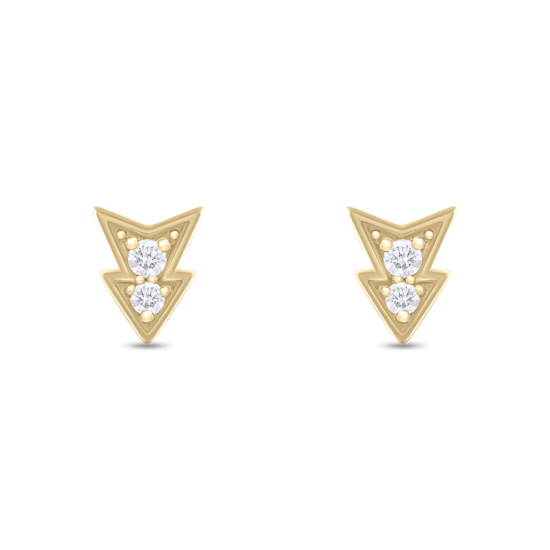 ER421143. 14K Solid Gold Diamond Arrow Studs