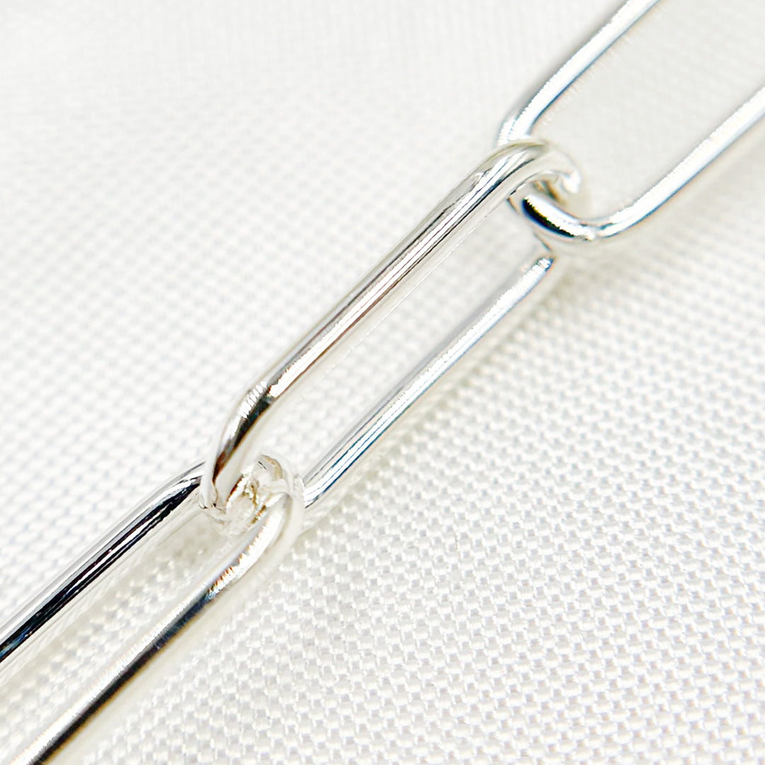 V27SS. Sterling Silver Smooth Paperclip Chain